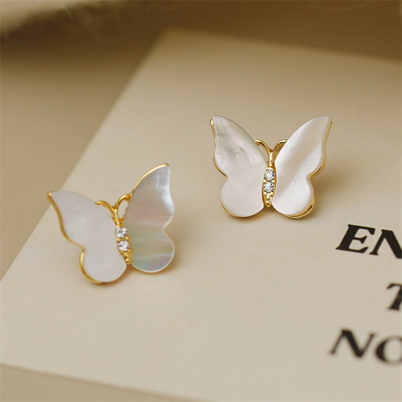 White Fritillary Butterfly Studs Female Niche