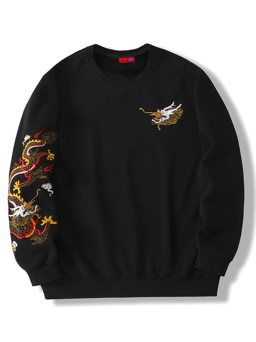 Chinese Style Embroidery Dragon Pattern Sweater