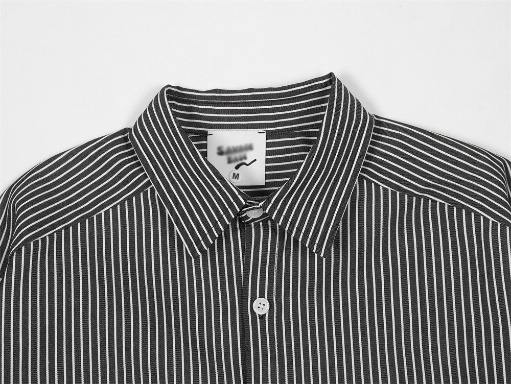 Vertical Striped Shirt Men's Loose Casual