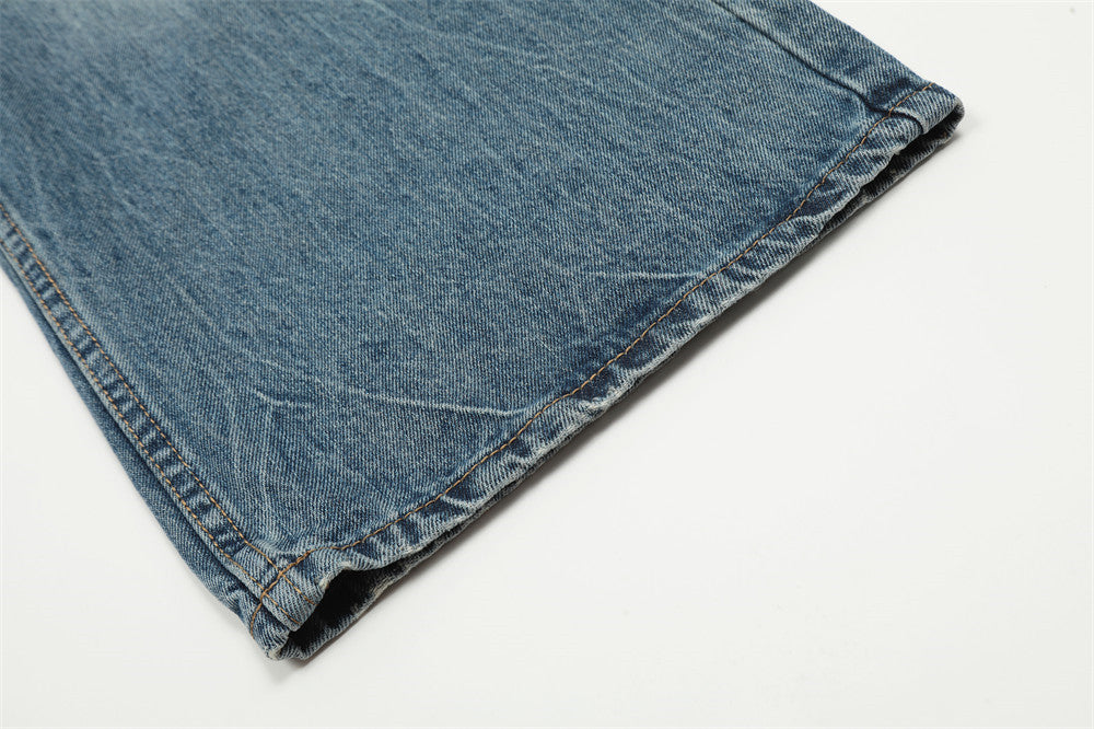 Washed And Frayed Jeans