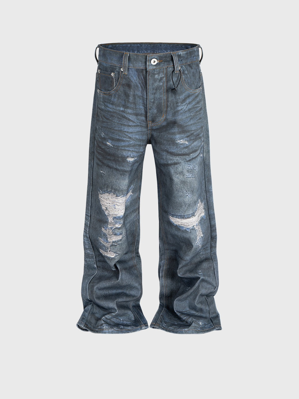 Straight Worn Looking Washed-out Trousers