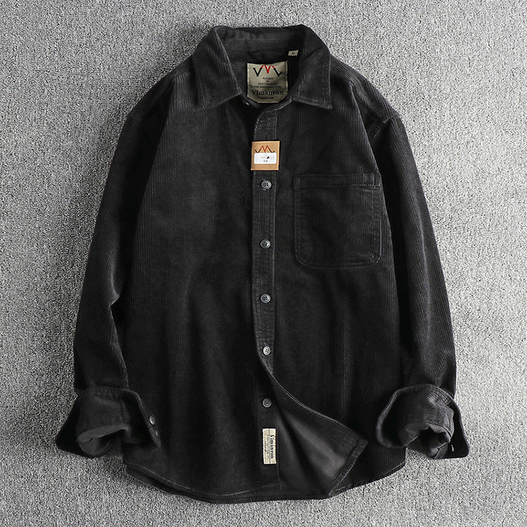 Pure Cotton Corduroy Washed Long Sleeve Shirt