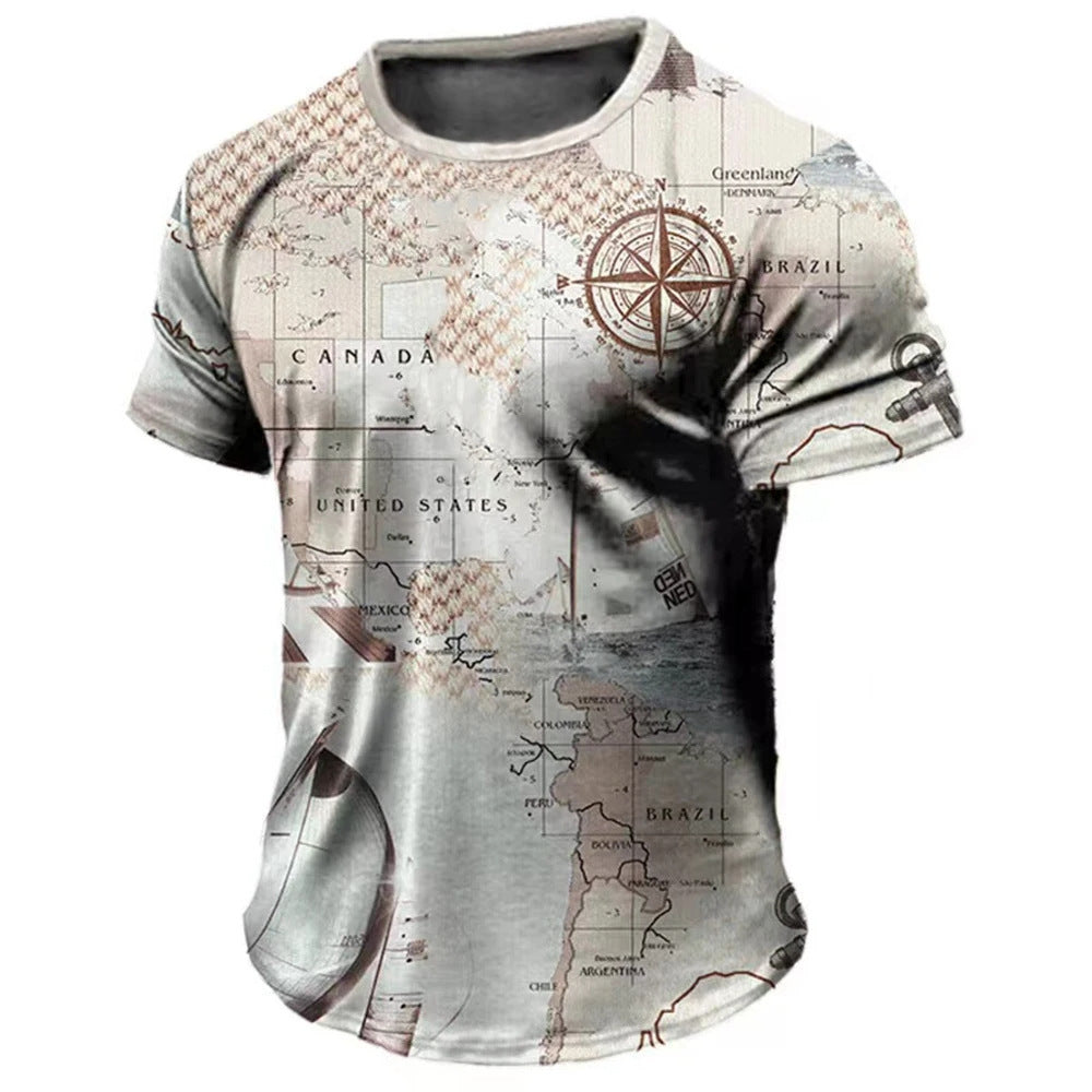 Men's Casual Loose Short Sleeves T-shirt Round Neck