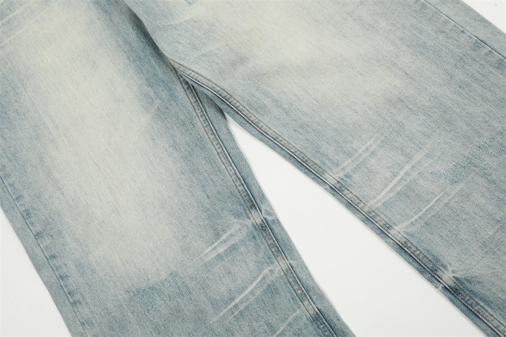 Vintage Washed Horizontal Jeans For Men