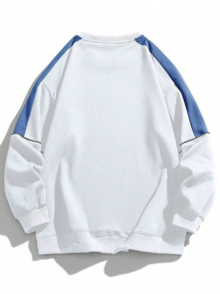 Spring And Autumn New Men's Japanese Contrast-color Stitching Sweatshirt