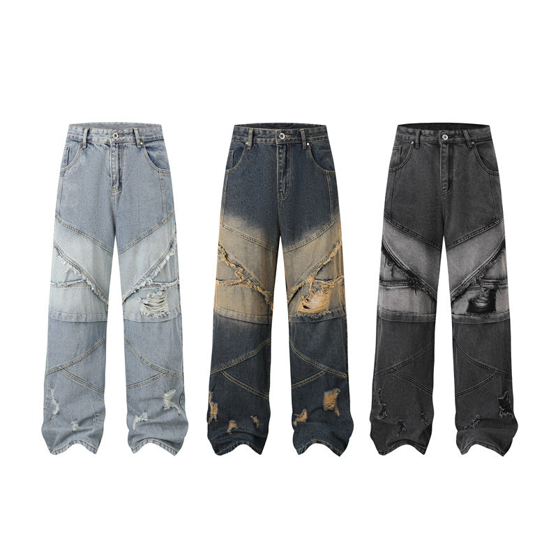 Street Fashion High Street Personality Denim Trousers