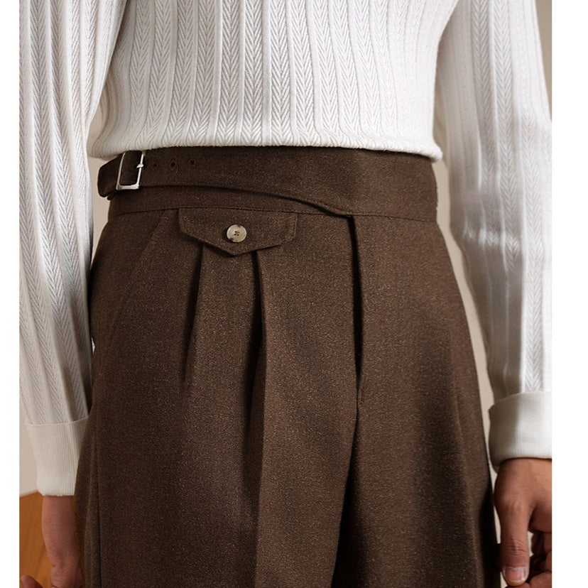 Casual Double Pleated Suit Pants