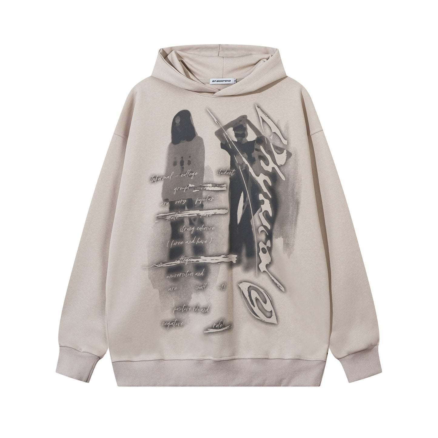 Printed Loose Hooded Sweater For Men