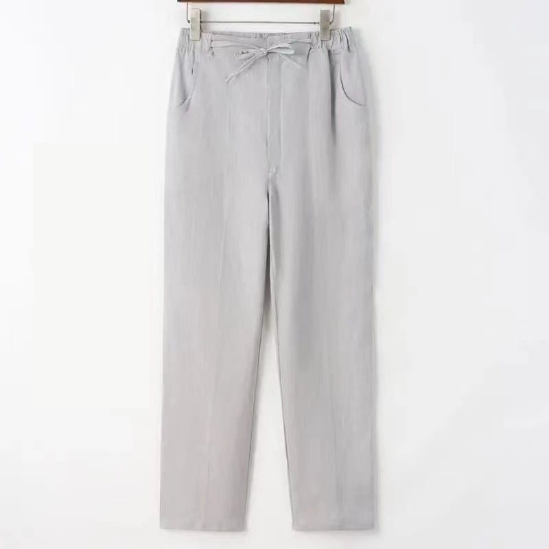 Solid Color Linen Leisure jeans