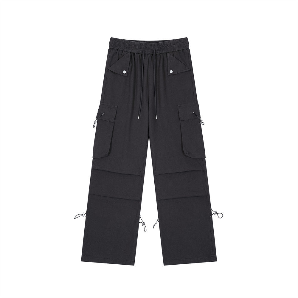 Multi-pocket Sports Loose Straight-leg Pants