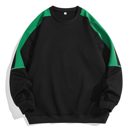 Spring And Autumn New Men's Japanese Contrast-color Stitching Sweatshirt